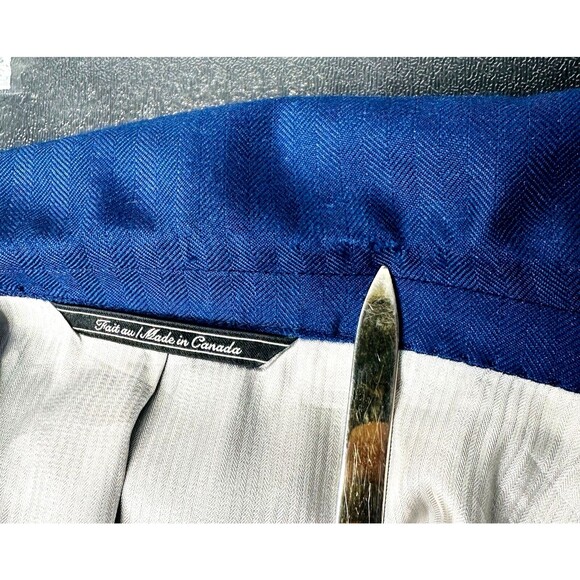 Jack Victor Classic for Rochester Loro Piana Cashmere/Silk Blue Blazer Size 52R - Picture 4 of 16